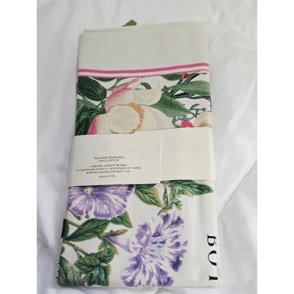 Michel Design Works Floral Garden Kitchen Towel NWT Tea Towel Cottage core